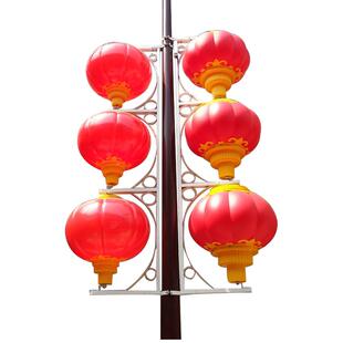 户外led大红灯笼中国结灯 路灯杆装饰发光亚克力防晒防水塑料挂饰