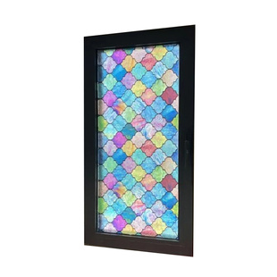 彩绘蒂凡尼玻璃贴纸透光不透明隐私厨房阳台窗户装饰美化磨砂贴膜