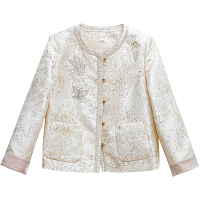 国风钉珠圆领显高显瘦短外套