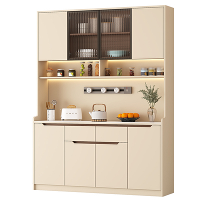 奶油风靠墙储物柜餐边柜