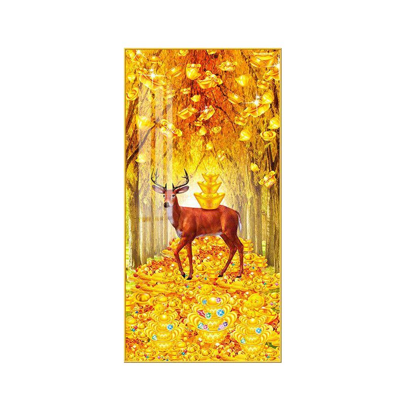 黄金大道装饰画玄关画晶瓷画挂画