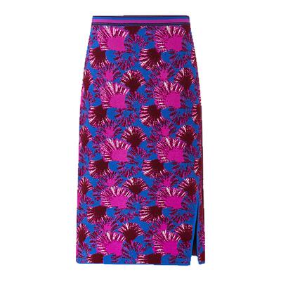 DVF粉蓝扇形几何图案半裙