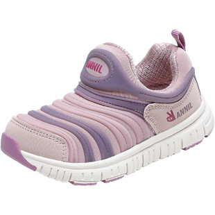 annil安奈儿儿童毛毛虫童鞋运动鞋秋冬季新款女童软底加絨二棉鞋