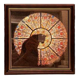 教堂猫拼图相框欧式复古迷你正方形画框教堂的猫拼图装裱30cm画框