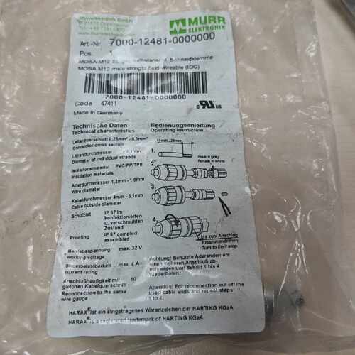 议价德国MURR穆尔连接器 7000-12481-0000000可维修