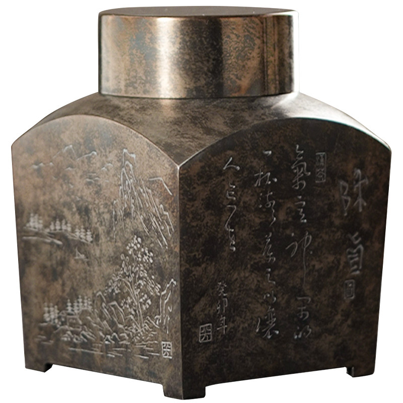 徐云勇大师作品四方咏吉锡罐