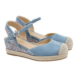 fed麻边凉鞋夏季新款女鞋一字带凉鞋后空渔夫鞋女款S0321-ZFA375