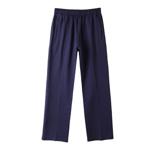 男童校服裤子小学生藏青色儿童直筒冰丝灰色纯色女童秋冬季运动裤