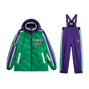 phenix菲尼克斯SP27单双板中大儿童男女滑雪服套装防水加棉外套