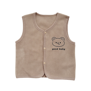 婴儿马甲小月龄加绒保暖外穿洋气婴幼儿小开衫男女宝宝背心秋冬季