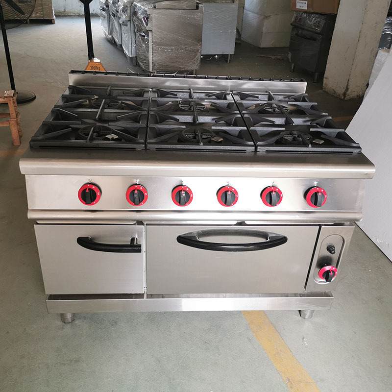 富祺商用六头煲仔炉 厨房工程组合炉落地式燃气六头煲仔炉连焗炉