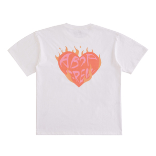 ABDP美式宽松250克重度重磅棉质运动休闲情侣印花圆领短袖T恤