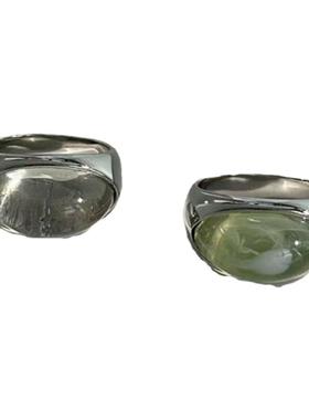 欧美风钛钢材质猫眼贝母戒指指环