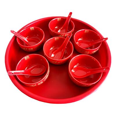 新款结婚陶瓷喜庆红色碗筷喜碗套装敬酒杯敬茶杯全套男方喜庆用品