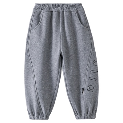 男童加绒裤子冬款2025新款秋冬款儿童男孩加厚一体绒长裤运动裤