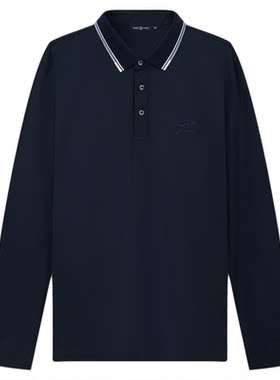 德鲨鲨鱼男装长袖翻领T恤POLO衫