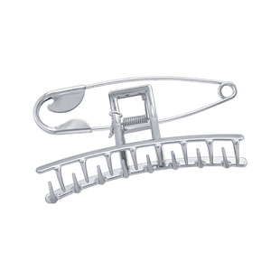 85度灰大号别针金属发夹后脑勺抓夹网红新款鲨鱼夹子头饰发饰女秋