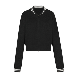 撞色边门襟针织开衫女士运动休闲瑜伽上衣外套MAIAACTIVE  61KN08