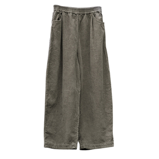 知笔墨2025冬季日晒干棉灯芯绒面料宽松休闲松紧腰长裤女