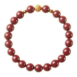 普陀山紫金砂六字箴言银镀金手串正品朱砂手链转运生日礼物