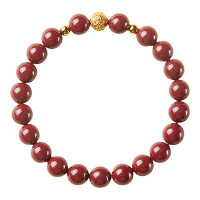 普陀山紫金砂银镀金手串正品朱砂手链生日礼物