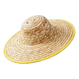 禾下乘凉梦舞蹈草帽小兰花奖儿童跳舞专用老式麦秆大檐帽防晒道具