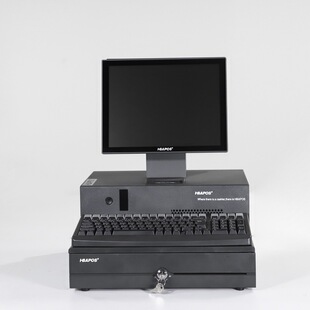汉邦双屏收银机超市便利店钱箱专用台式一体收款机智能收银商用