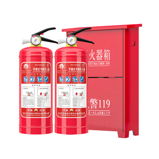 家用灭火器4kg2只装箱子组合套装商铺用4公斤干粉灭火器消防器材