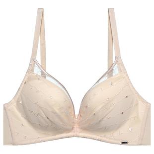 爱美丽商场同款内衣女士无钢圈刺绣小胸聚拢收副乳3/4中厚杯文胸