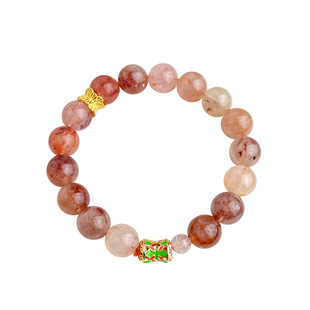 【红胶花】天然石水晶手链草莓晶手串高级招桃花生日礼物手饰手串