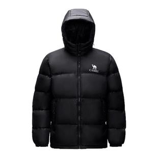 骆驼女装短款羽绒服加厚2025冬新款男女同款防风保暖连帽羽绒外套