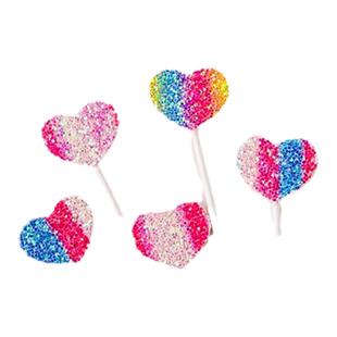 粉色系韩式皇冠爱心五角星五件套生日蛋糕装饰品插牌网红派对插件