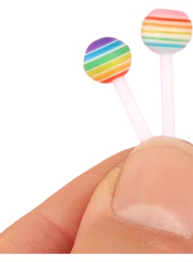 迷你仿真多色棒棒糖食玩配件摆件