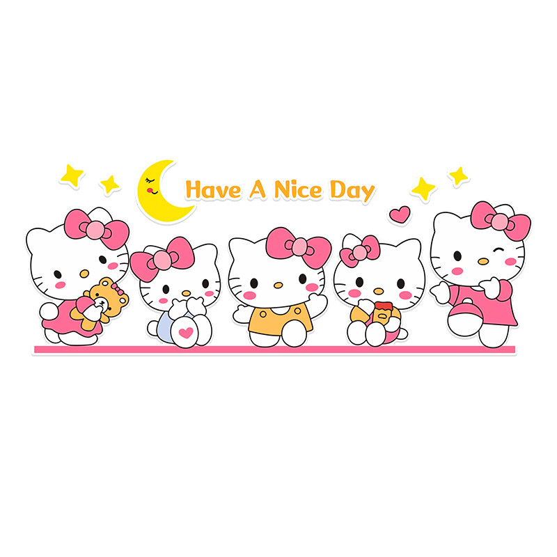 hellokitty猫女孩卧室装饰贴纸画