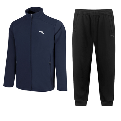 安踏冬季跑步套装加绒加厚男