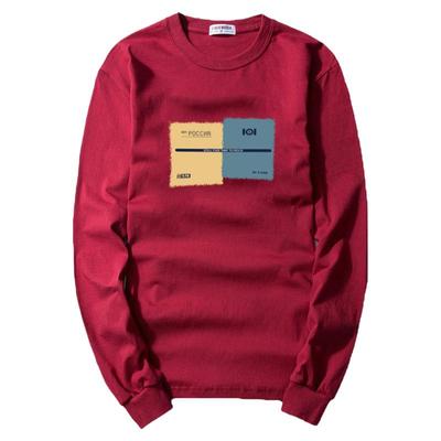 春秋薄款纯棉长袖胖子大码t恤衫