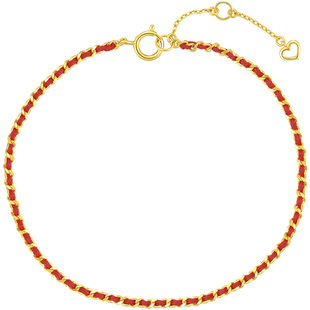 周大福SOINLOVE编织本命年红绳18k金手链情侣多彩手绳新年礼物