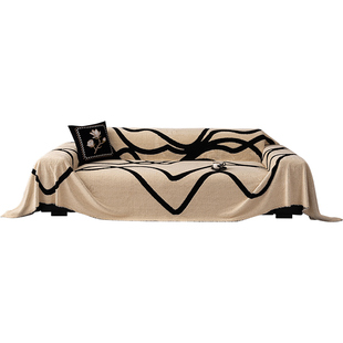 2024新款舒棉绒沙发盖布巾秋冬季奶油风万能全包沙发套罩盖毯坐垫