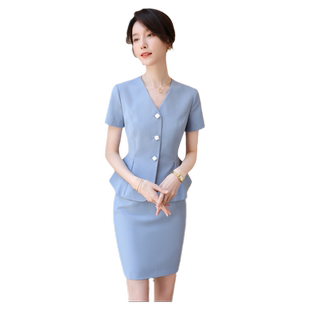 诗璐雅小香风职业女裙套装气质女神范白领上班通勤OL高端工作服夏