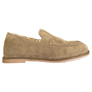 超舒服~法式慵懒风牛皮冬季加绒显瘦一脚蹬复古乐福鞋女鞋小皮鞋