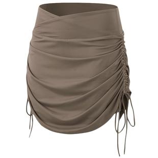 岚纹防走光运动短裙裤女抽绳高腰跑步短裤瑜伽热裤夏性感健身套装