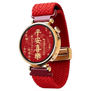 【新年限定】适用于华为gt6表带GT5Pro红编织發財磁吸闪扣时尚男女生gt5/4腕带watch5运动智能荣耀手表5Pro冬