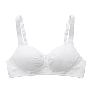 百伶百俐少女文胸发育期学生内衣纯棉无钢圈运动搭扣背心初中生