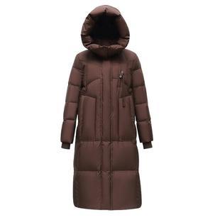 雪中飞2025冬新款女长款可脱卸帽羽绒服气质A字版型厚御寒加厚