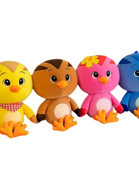 新款萌鸡小队毛绒玩具摆件