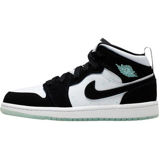Nike/耐克正品Jordan 1 Mid AJ1女子大童篮球鞋BQ6932-103