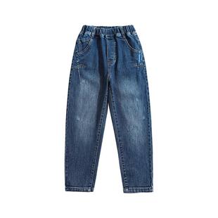 斯潘古尔青少年偏宽松牛仔裤2025新货男童直筒裤子中大童百搭长裤