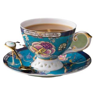 骨瓷奢华咖啡杯碟高档创意英式下午红茶杯具套装欧式陶瓷花茶杯子