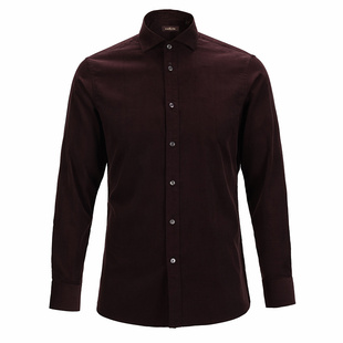 【细条灯芯绒】callisto卡利斯特秋季男士柔软舒适贝壳扣衬衫酒红