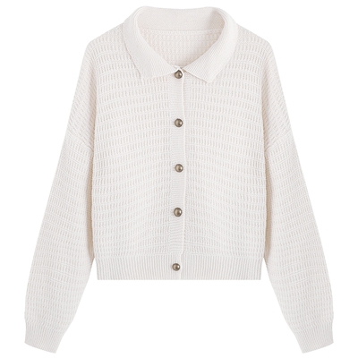 华夫格秋季韩版宽松慵懒风polo衫